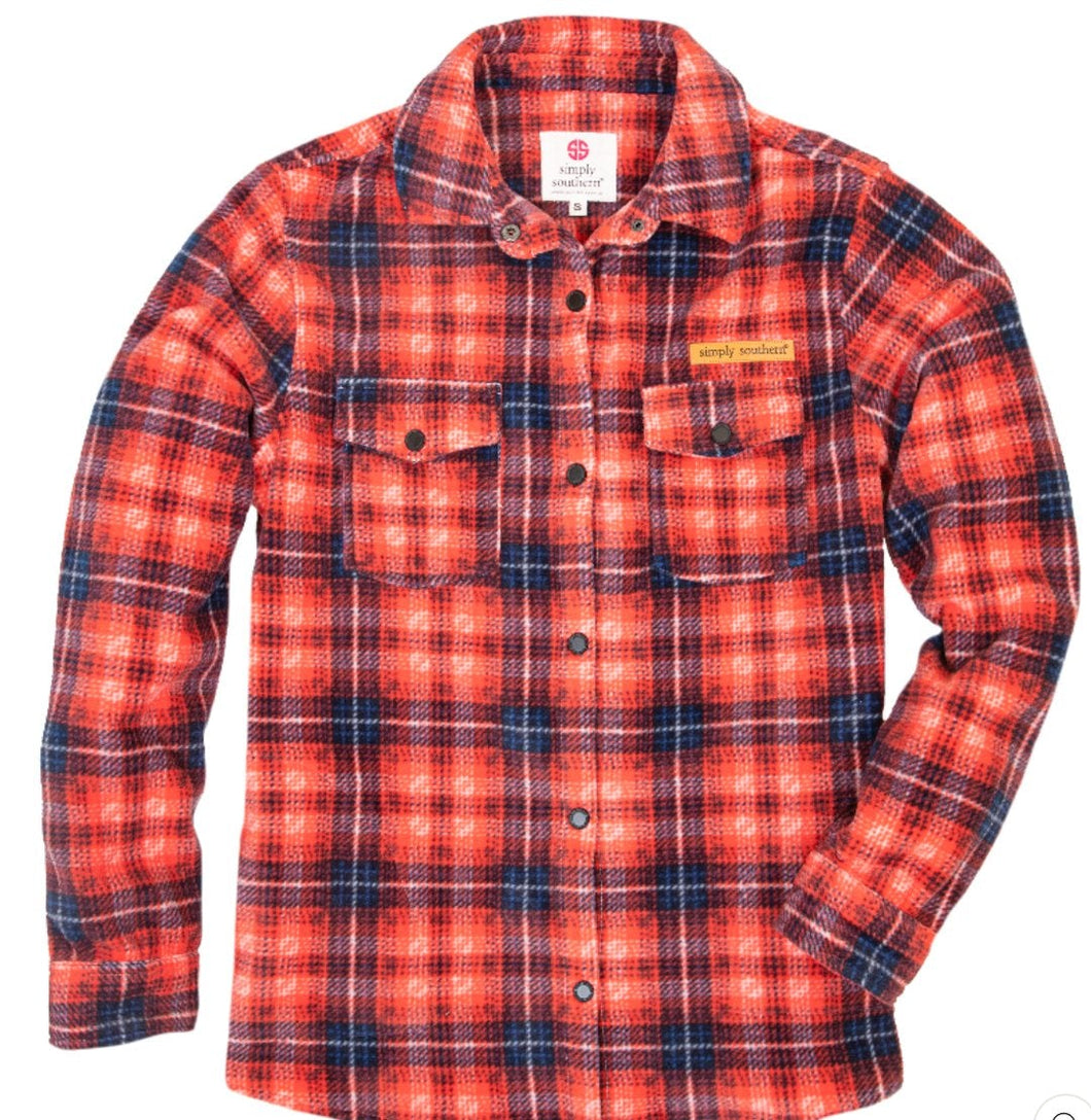 Simply Southern Red Shacket Shirt